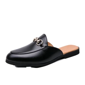 Designer Men’s Office & Career British Loafers Slip On Casual PU Leather Slippers for Summer Autumn Winter