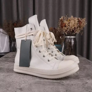 Designer New High-end Leather Lace up Couple Casual Shoes High Top Men’s Slow Running Casual Shoes