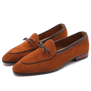 Dress Shoes Custom Logo Suede PU Leather Men’s Dress Shoes & Oxfords Rubber Casual Office Loafer