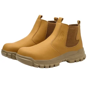 Durable Functional Men Safety Work Shoes Mid Cut Construction Protective Footwear Anti-slip Microfiber Leather Steel Toe Safety