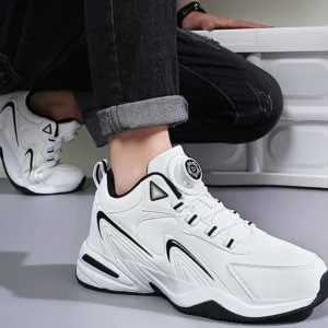 Durable Non slip Outdoor Thick Soles Increase Casual Shoes High Quality Black Men’s Sports Shoes