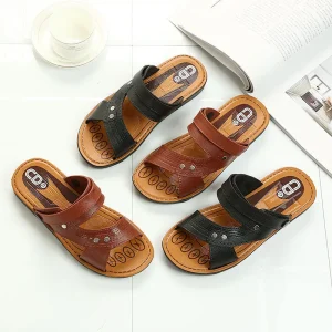 Durable Orange Strappy Sandals for Men Comfortable Waterproof Beach Casual Summer Outings New Men Shoe