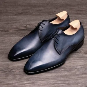 Elegant Handmade Derby Suit Shoes for Men Official Business Flat Waterproof and Light for Autumn Season