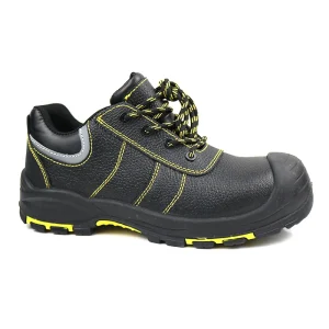 Embossed Cow Leather S3 Anti Puncture Woodland Black Formal Slip Steel Toe Men’s Work Safety Shoes Oil Water Resistance