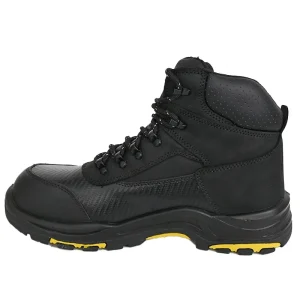 Embossed Leather Two Tone Sole Workshop Safety Shoes S3 Men’s Work Boots Steel Toe Plate With Nylon Lace Safety Boots