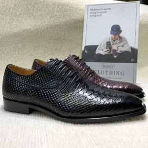 European Fashion Men’s Dress Shoes Top Layer Genuine Leather Lace Up Oxford Leather Business Cross Border Wedding Shoes
