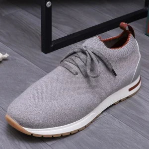 European Station Knitted Flat Bottom Breathable Comfortable Lightweight Men’s Casual Shoes Sneakers Running Shoes