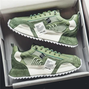 European Style Men’s Lace-Up Mesh Shoes Breathable Versatile Sports Casual Shoes