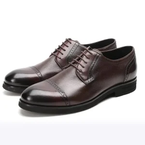 Factory Breathable Autumn Men’s Derby Formal Shoes Lace Up Office Career