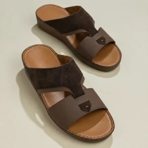 Factory Custom Genuine Leather Middle East Gulf Arabic Sandals Slides Shoes Man Slippers Leather