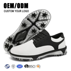 Factory Custom High Quality Leather Waterproof Soft Comfort Anti slip Men’s Golf Shoes