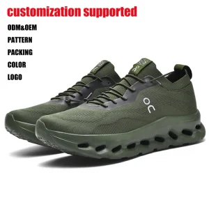 Factory Custom Logo Mens Shoes Thick Soled Lightweight Breathable Sneakers Marathon Running Shoes For Corporate Events Branding