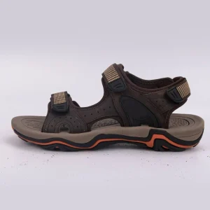 Factory Custom Summer Men’s Beach Open toe Sandals Breathable Non slip Hook Loop Closure Solid Synthetic Upper Trendy Shoes
