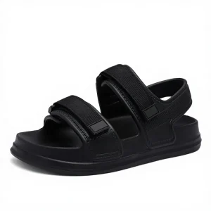 Factory Direct Men’s Thick-Soled Open-Toe Sandals Summer Velcro Couple Beach Shoes Outdoor Breathable Mesh