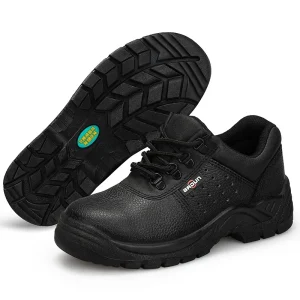 Factory Direct National Standard Ankle Steel Toe Safety Shoes Waterproof Lychee Leather Men’s Outdoor Work Autumn Summer