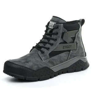 Factory Direct Sales Men’s High-Top Work Shoes Steel Toe Anti-Shatter Anti-Puncture Winter for Midsole Factory Work Hiking