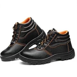 Factory Direct Supply Men’s High Top Labor Protection Shoes Anti Smashing Anti Puncture Wear Resistant Safety Shoes