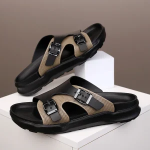 Factory Luxury Hollow Waterproof Two Strap Thick Bottom Sandals Men Woman Soft Shock Absorbing EVA Non Odor Sandals