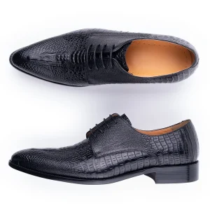 Factory Men Shoes Genuine Leather Oxfords Dress Shoe Lace up Luxury Print Classic for Office Business Party