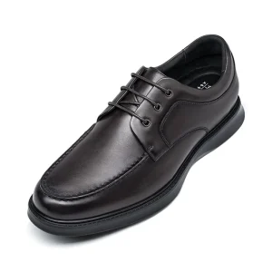 Factory Price Custom Brand Summer Height Increasing Shoes 6cm Anti Slip Toe Men’s High Heel Leather Derby Elevator Dress Shoes