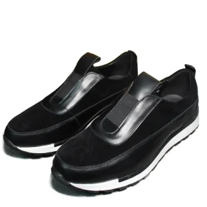Factory Price Men’s Leather Casual Shoes Non slip Sole Mixed Color Elastic Band Loafers