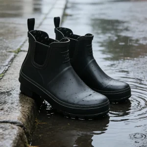Fashion Casual Men’s Ankle & Bootie Rain Boots Waterproof Anti-Slippery Round Toe Outdoor Shoes