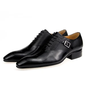 Fashion Exquisite Men Leather Shoes Handmade Wedding Business Formal Dress Leather Shoe Pointed Toe High Quality Man Shoes