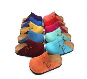 Fashion High Quality Suede Custom Men Mule Clogs Slip On Breathable Lightweight Cork Sole Luxury Leather Slippers Sandals