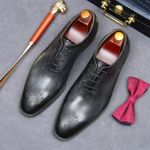 Fashion Leather Formal Shoes Handcrafted Wedding Shoes Men’s Casual Shoes Lace Up Custom Made Men’s Formal Shoes