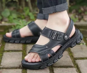 Fashion Men’s Sports Sandals for Men’s Casual Wear Thick Soled Non-slip Flat Sandals Soft Wear-resistant Beach Sandals