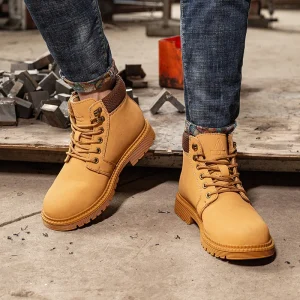Fashion Work Shoes Men’s Outdoor Light Breathable Safety Sneakers Boots Steel Toe Anti-Smashing