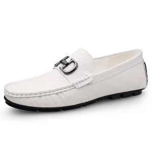 Fashionable Low Cut Comfortable Loafers Business Soft Leather Shoes Flat Bottomed Walking and Driving Mens Shoes