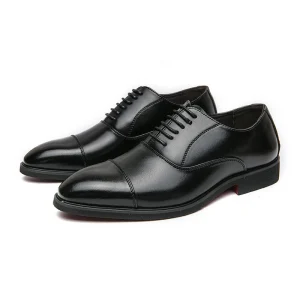 Flat Soft PU Men’s Office Loafers Comfortable Dress Shoes in Black Brown Dress Oxford Shoes