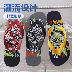 Flip-flops Summer Men’s Wear-Resistant Non-Slip Outdoor Simple Sandals Bathroom Slippers Flat Bottom Trendy Beach Shoes