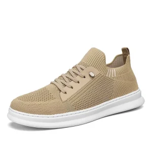 Fly Knit Men’s Shoes Breathable Lightweight Casual Sneakers for Daily Walking Comfortable Slip on Design