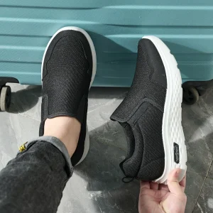 Fly Knit Men’s Shoes Breathable Lightweight Casual Sneakers for Daily Walking Comfortable Slip on Design