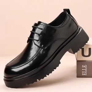 Formal 38-44 Two-layer EVA Rubber Black Office Men’s Loafers Lace-up Lightweight All Seasons Shoes