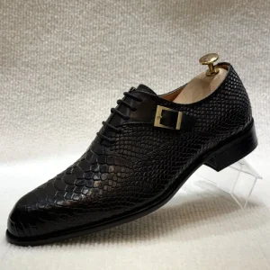 Formal Dress Shoes Men Genuine Leather Handmade Shoes Snake Pattern Men Business Office Dress Shoes