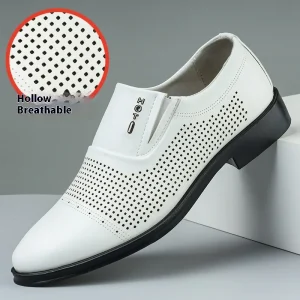 Formal Lightweight 38-44 Shear Fur EVA Rubber Black Cowhide Loafers Men’s Wedding Leather Shoes