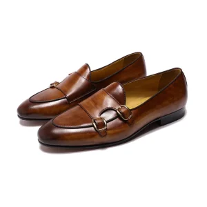 Formal Monk Strap Wedding Party Office Business Footwear Cow Leather Men Dress Shoes