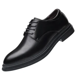 Formal for Cooper Lightweight EVA Rubber Black Men’s Office Loafers with Wet Look Leather Upper