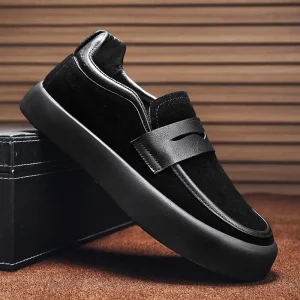 Four Seasons New Breathable Men’s Bean Shoes Non-Slip Wear-Resistant Thick Bottom Casual Shoes for Young Men