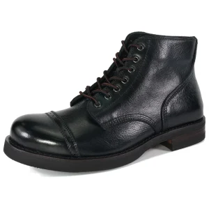 Full-grain Leather Work Hiking Shoes Top Grade Cowhide Vegetable Tanned Leather Casual Durable Boot for Men