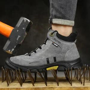GUYISA European Warm Outdoor Mild Steel Toe Safety Shoes Men’s Light Steel Toe Safety Shoes