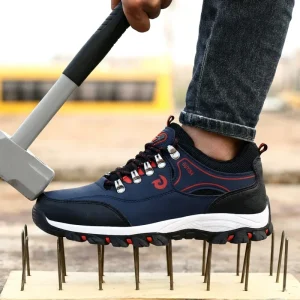 GUYISA Safety Shoes for Men Waterproof Anti Smash Anti Puncture Steel Toe Construction Site Shoes