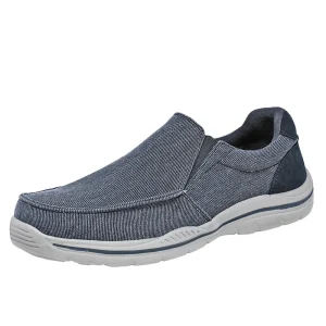 Gentle Man Shoes Slip-on Casual Canvas Loafers Cushioned Mesh Lining Big Size 47 Super Light Weight