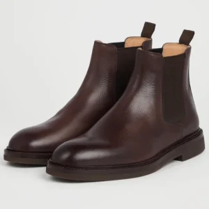 Genuine Cowhide Leather Chelsea Boots Comfortable Breathable Ankle Elastic Band Wear Resistant Casual Men’s Dress Shoes