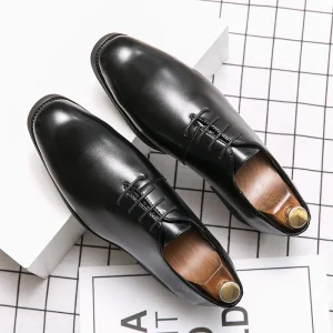 Men’S Shoes Oxford Slip-On Business Shoes Leather Big Size Sepatu Kulit Genuine Leather Men Casual Shoes