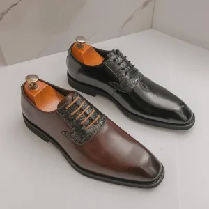 Genuine Leather Lace-up Men’s Wedding Formal Shoes Handcrafted High-Quality Style