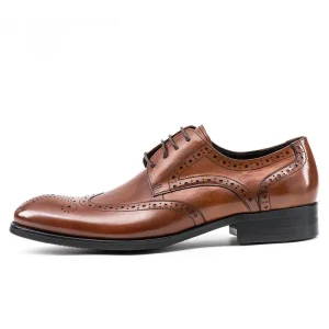 Genuine Leather Men Shoes Top Quality Casual Inner Height Increasing Gentlemen Wedding Formal Leather Shoes